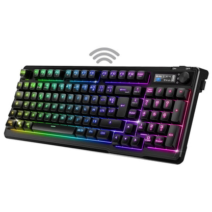 Brezžična gaming tipkovnica Elite K60 – RGB, LCD zaslon, 3-načini povezave