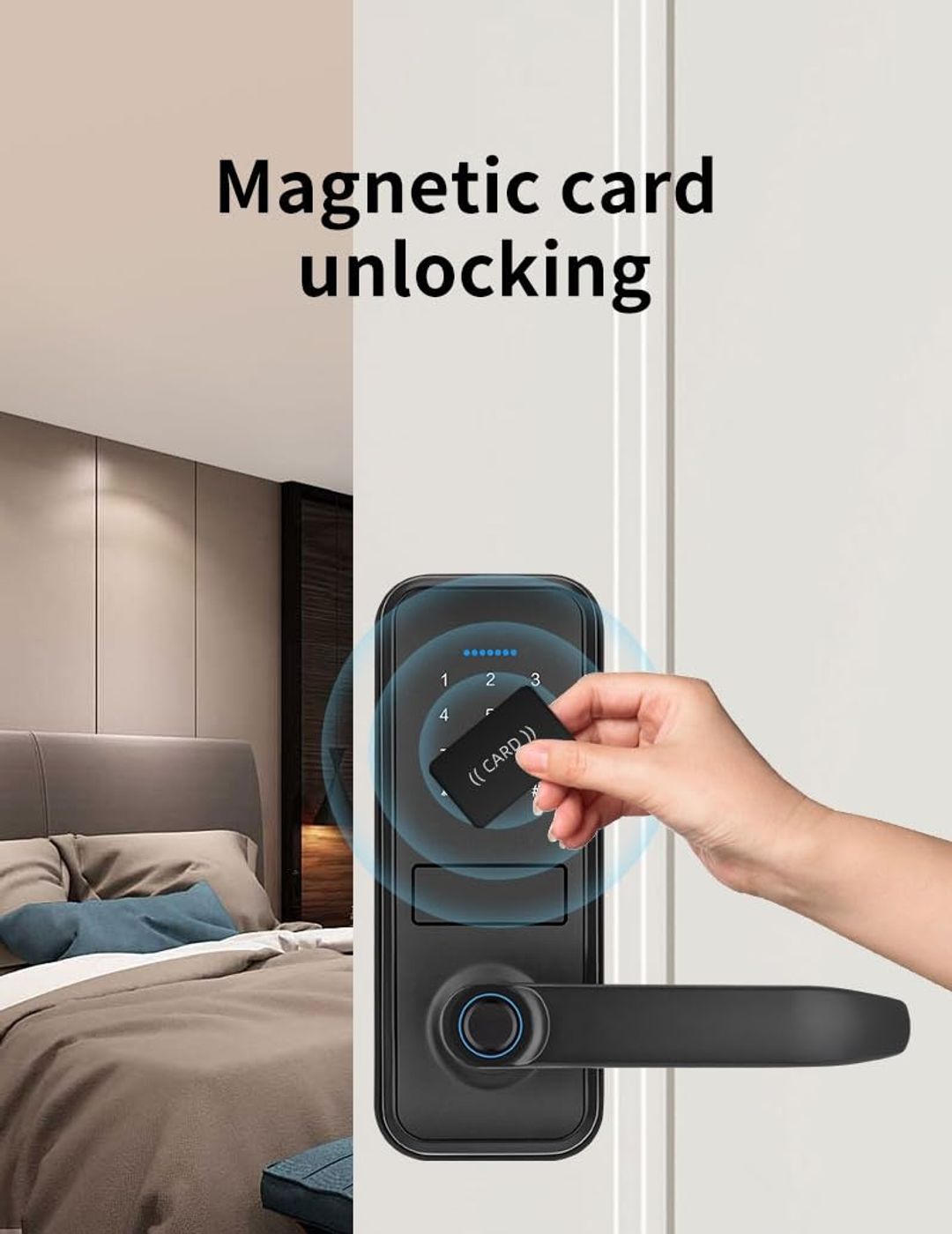 Xenocam pametna ključavnica na prstni odtis, geslo, aplikacijo, 2xRFID, 2x mehanski ključ - naklikaj.si