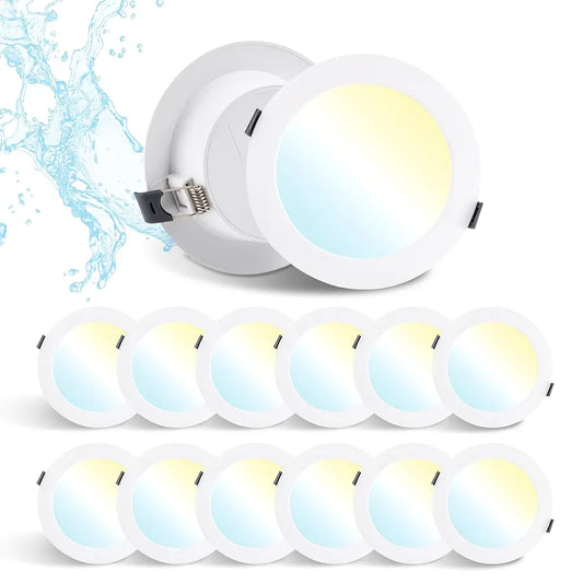 💡 12x Grebeam LED recessed light 12W (143mm) – white, IP65