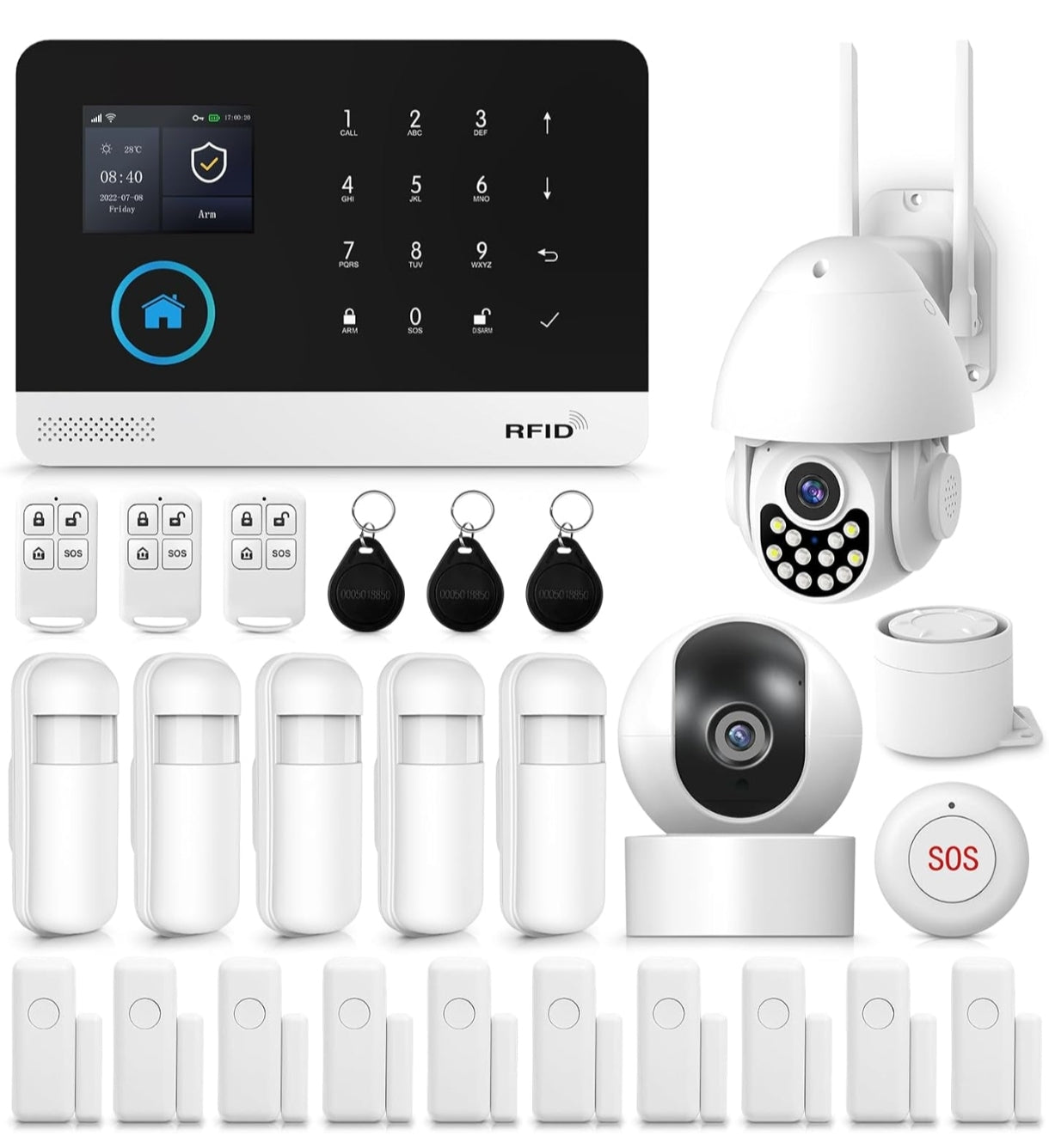 Pametni alarmni sistem XNY 4G + WiFi z zunanjo in notranjo kamero - naklikaj.si