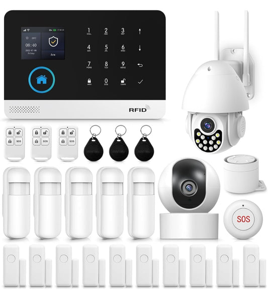 Pametni alarmni sistem XNY 4G + WiFi z zunanjo in notranjo kamero - naklikaj.si