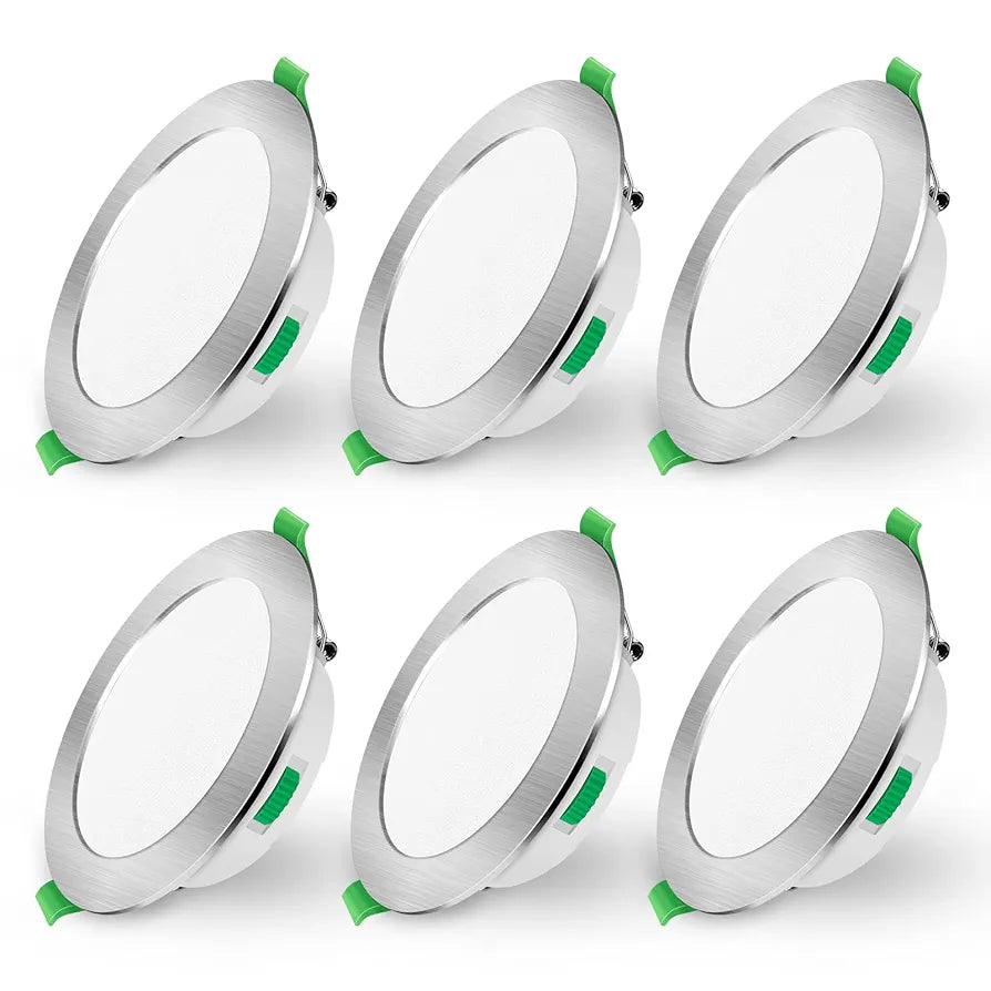 💡6x Alusso LED recessed light 5W (95mm) – white/black/nickel
