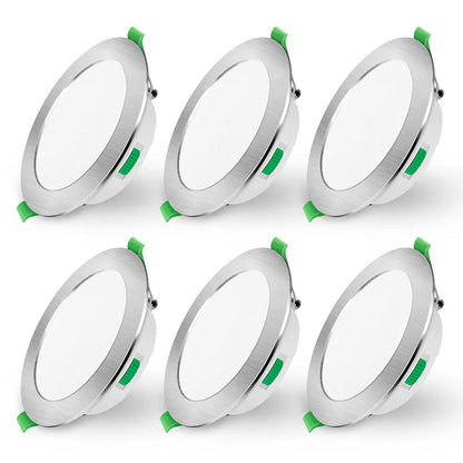 💡6x Alusso LED recessed light 5W (95mm) – white/black/nickel