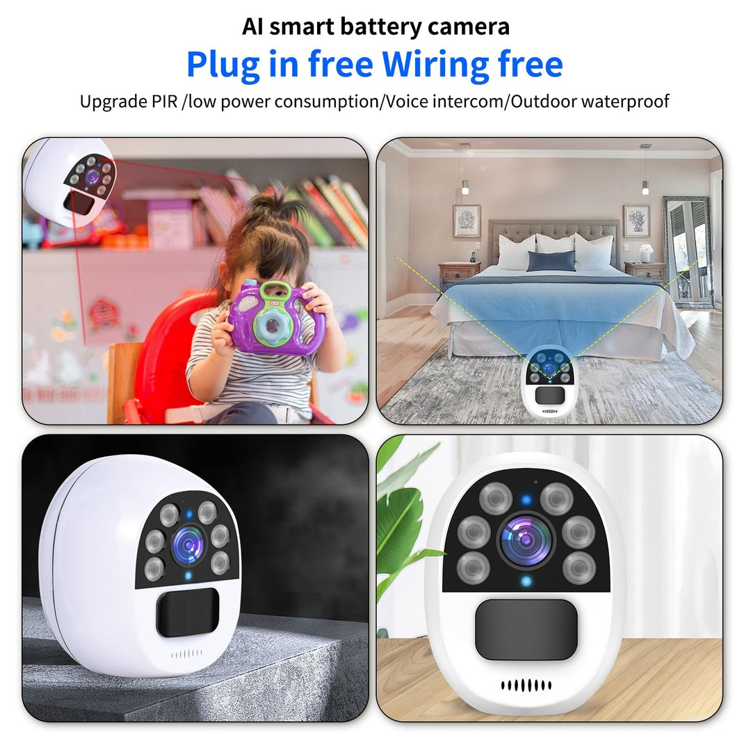 Solarna WiFi + 4G pametna varnostna kamera, 1080P, polna baterija za mesec dni, nočni vid – 1080P