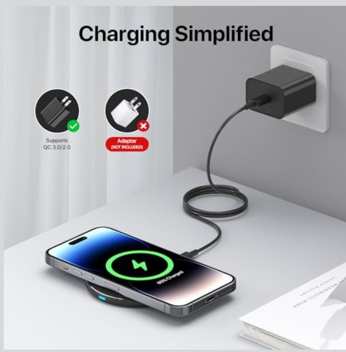 20W hitri brezžični polnilec (Qi Fast Wireless Charger Pad)