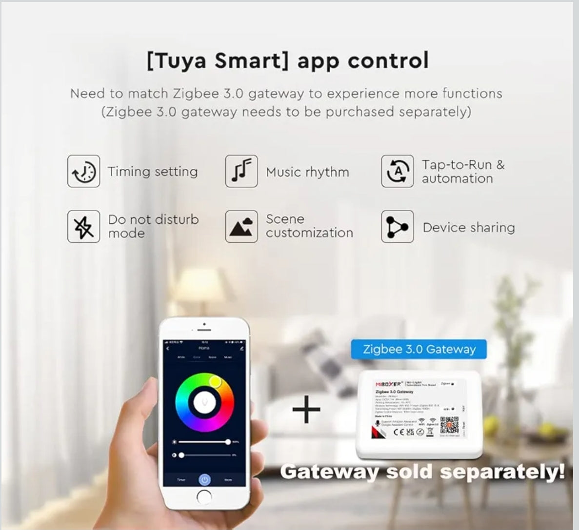 MiBOXER FUT037Z+ 3 v 1 LED krmilnik (Zigbee 3.0 + 2.4 GHz)