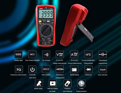 UNI-T UT890D+ digitalni multimeter – True RMS, AC/DC merjenje, LCD
