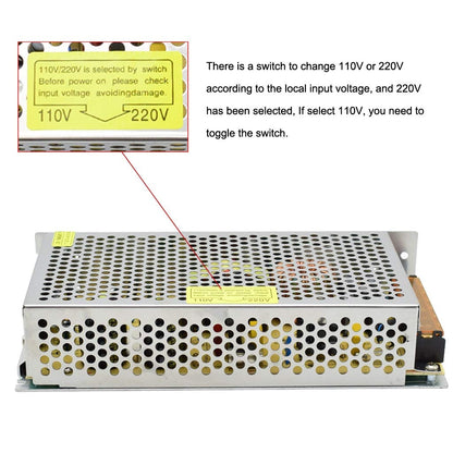 🔌 Napajalnik 12V, 16.7A, 200W, AC 110/220V vhod, kovinsko ohišje