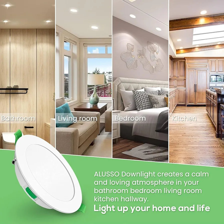 💡6x Alusso LED recessed light 5W (95mm) – white/black/nickel