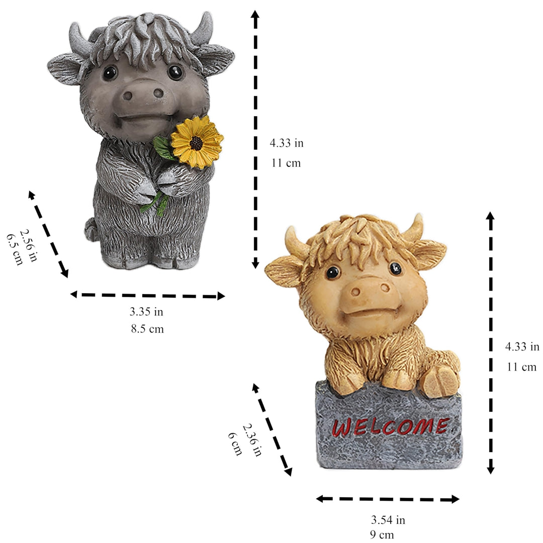 Dekorativni set figuric “Scottish Highland Cattle” – 2 kosa