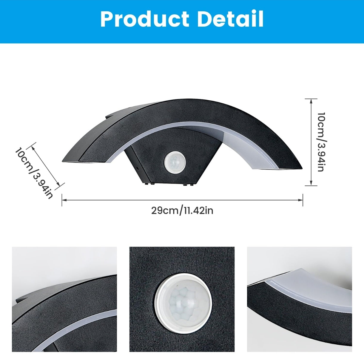💡 Elegante LED-Wandleuchte für den Außenbereich 24W mit Bewegungsmelder - schwarz, 3000K, IP65
