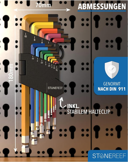 Komplet imbus ključev STONE REEF – 13 delni barvni set (1,27–10 mm)