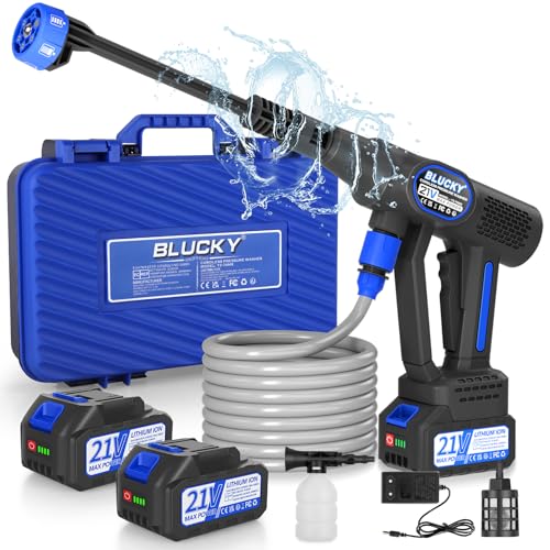 💦Akumulatorski visokotlačni čistilec BLUCKY 21V – 2×4000mah baterija, brezkrtačni motor