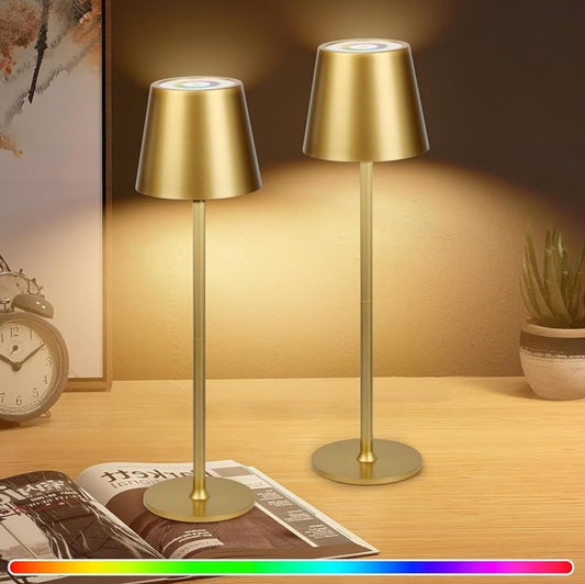 💡2x WUYOR LED brezžična namizna svetilka, 3000K + RGB, USB-C, 5500 mAh