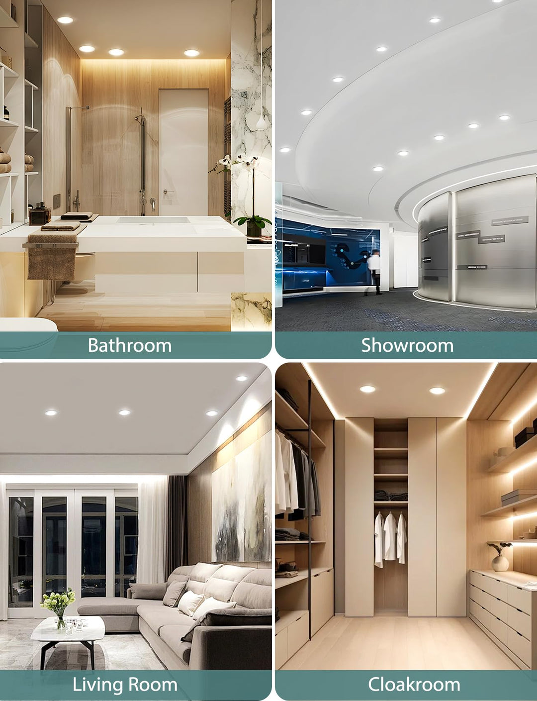 💡6x AIGOSTAR LED recessed light 4.8W 4000K, IP65 – white