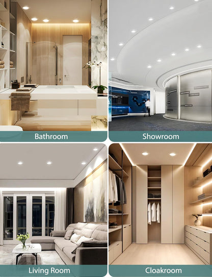 💡6x AIGOSTAR LED recessed light 4.8W 4000K, IP65 – white