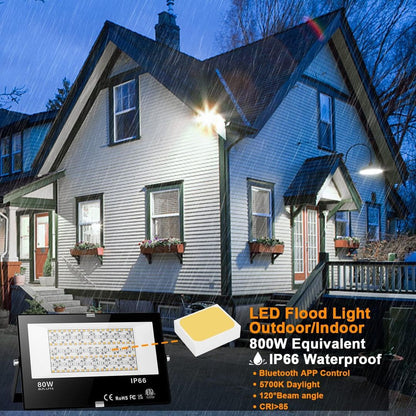 2x pametni RGB LED Reflektor 80W z Bluetooth APP nadzorom
