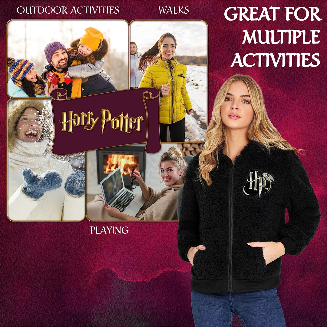 Original Harry Potter Teddy Fleece Hoodie – mehka črna jopa s kapuco (M - 15–16 let)
