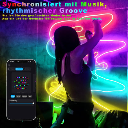 Pametni LICHASER zunanji RGB+IC neon LED trak, IP68 - 15m