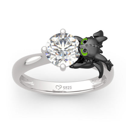 💍 JEULIA Hug Me "Your Dragon" 925 silver ring with zirconia