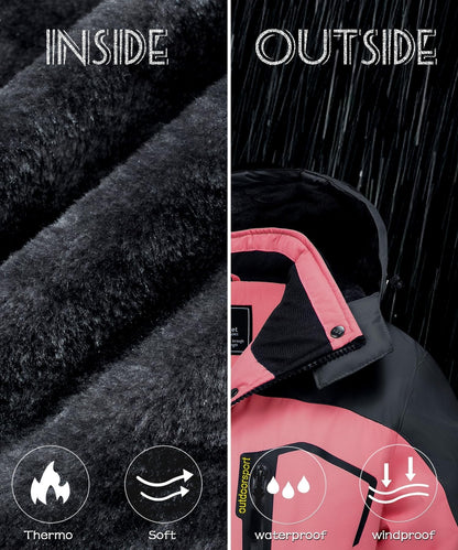 TACVASEN ženska zimska jakna – roza/siva, XXL