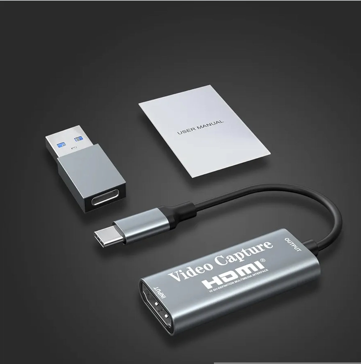 Video pretvornik HDMI na USB-C 3.0, Full HD 1080p, 4K passthrough + adapter