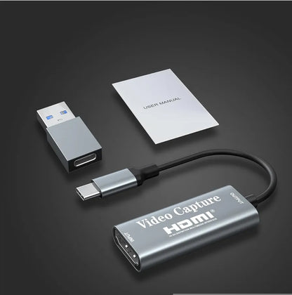 Video pretvornik HDMI na USB-C 3.0, Full HD 1080p, 4K passthrough + adapter
