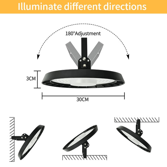 Industrijska LED svetilka Jefedana 300W – 30000LM, IP65, hladno bela (6500K)