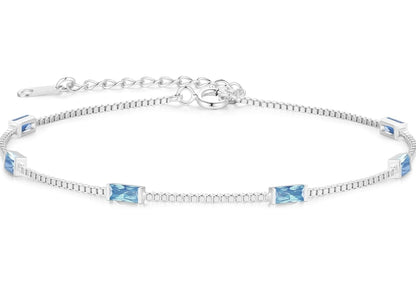 💎 LOUISA SECRET bracelet made of 925 silver with 5A zirconia, blue