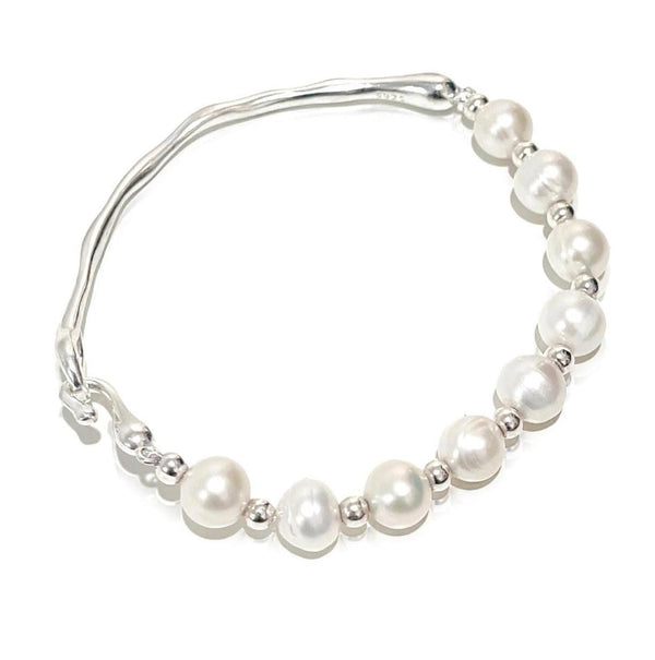 ✨ Srebrna (925) zapestnica z biseri Swarovski -18cm - naklikaj.si