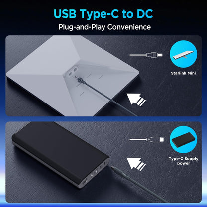 USB-C v DC napajalni kabel za Starlink Mini – 100W