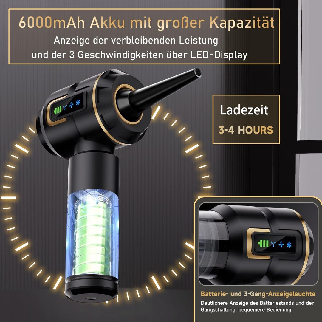 4-v-1 Akumulatorski ročni sesalnik in pihalnik Lyiazsoy (27.000 Pa) - naklikaj.si