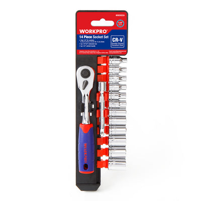 Komplet račne in nasadnih ključev WORKPRO 1/4" – 14 kosov