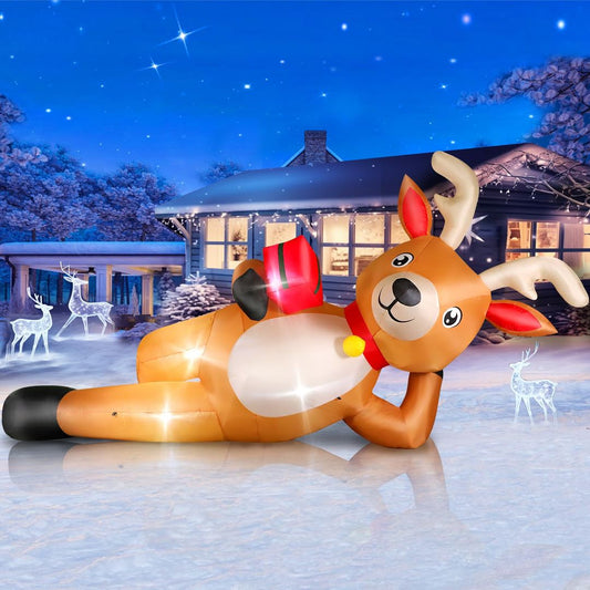 Napihljiv božični jelen 360 cm z LED lučmi - naklikaj.si