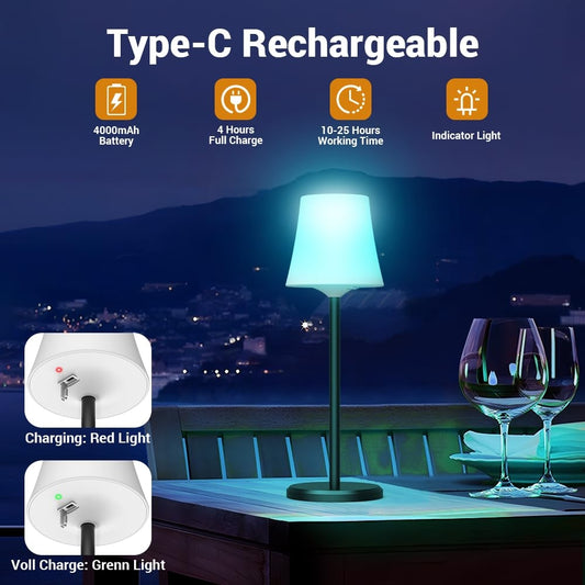 💡 AINOSTONE LED namizna svetilka (2 kosa) – USB-C, RGB, IP54