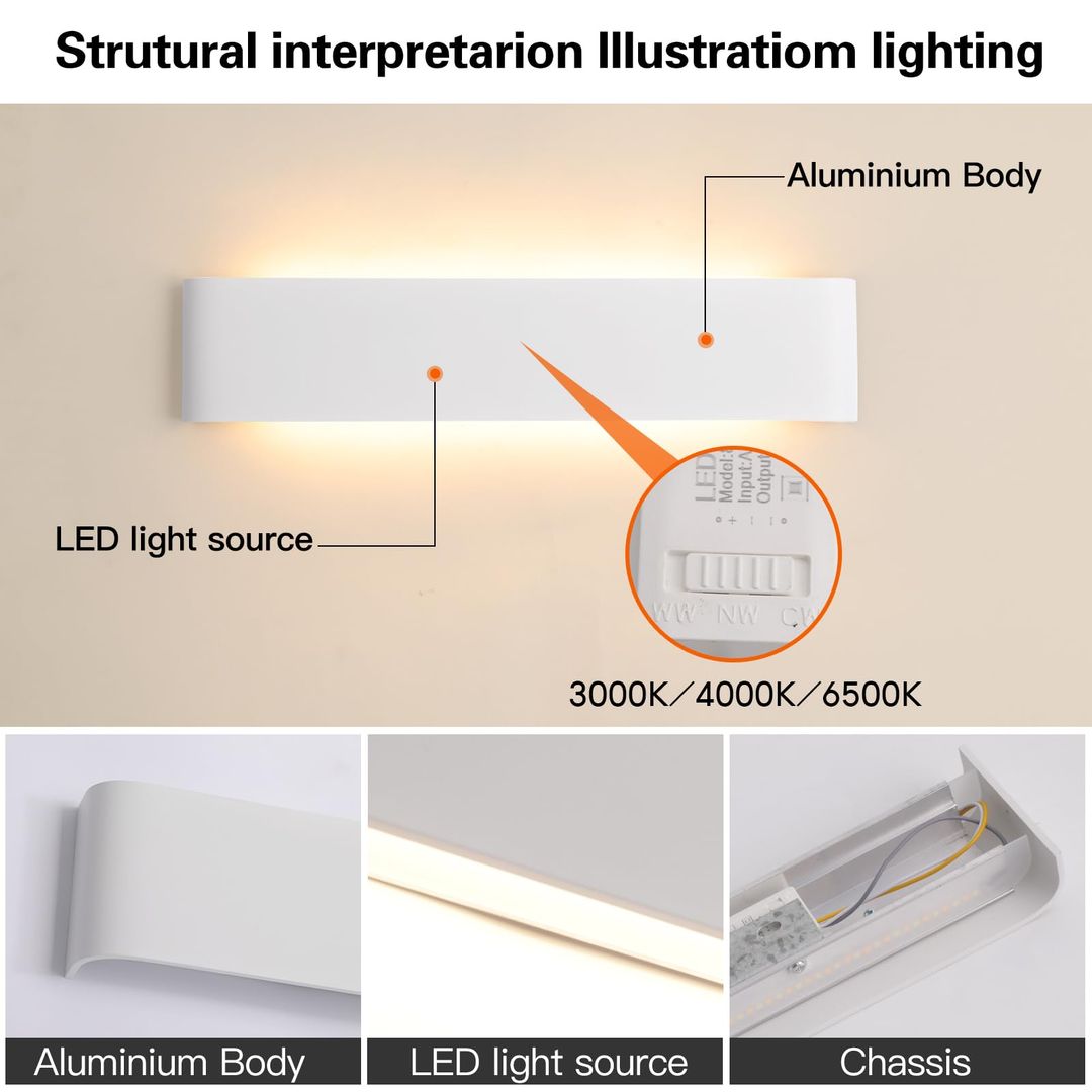Komplet 4x Mille Lucciole 24W LED notranja stenska svetilka - 3000K, 4000K, 6500K - naklikaj.si