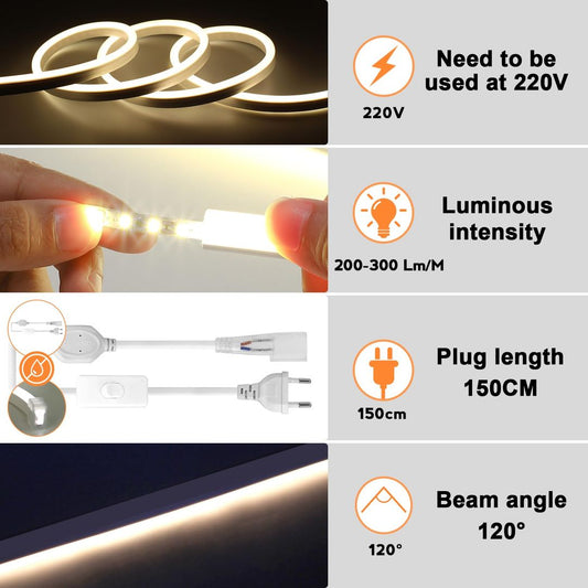BAGZY Neon LED trak 15M, 6000K, 230V - zunanji IP65 - naklikaj.si