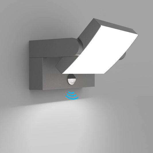 💡 Kligh­ten 24W zunanja LED stenska svetilka z gibalnim senzorjem, temno siva (IP65, 6000K)