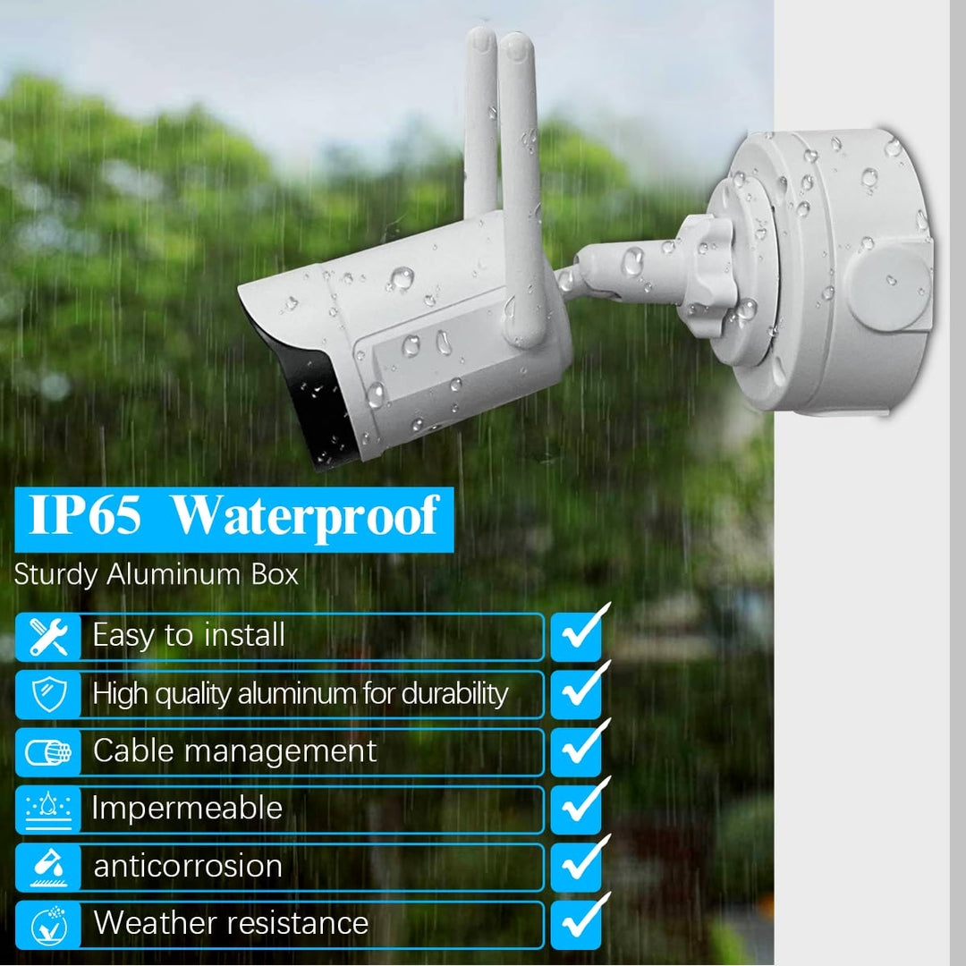 Vodoodporna montažna doza za varnostne kamere (4 kosi, aluminijasta, IP65)