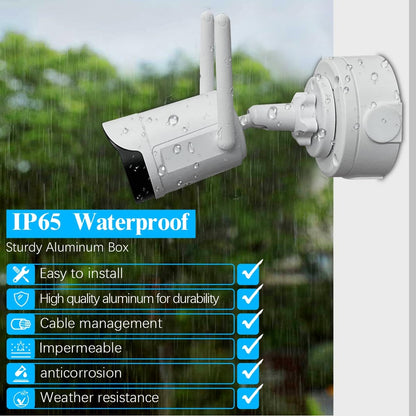 Vodoodporna montažna doza za varnostne kamere (4 kosi, aluminijasta, IP65)