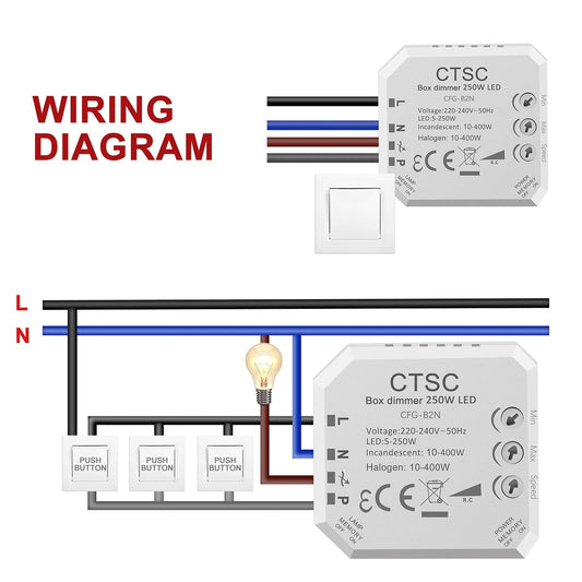 ⚡ CTSC Trailing Edge 230V zatemnilnik (dimmer) – LED in halogen