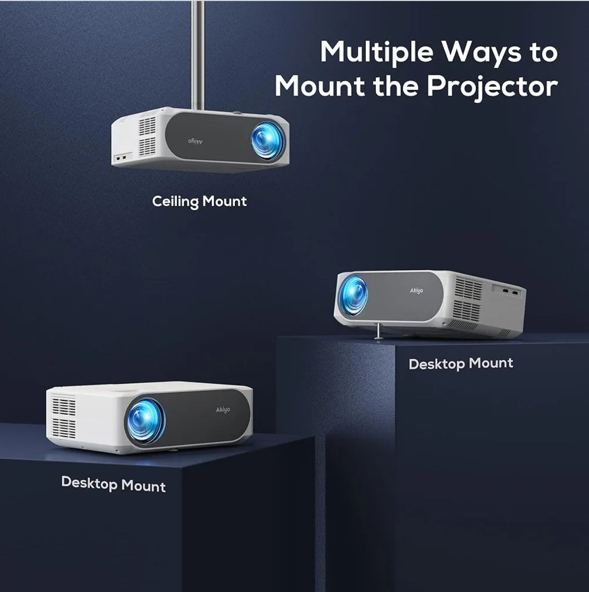 Projektor AKIYO O8, Full HD 1080p – 20.000 lm, 4K podpora, WiFi 5G, Bluetooth 5.2, garancija