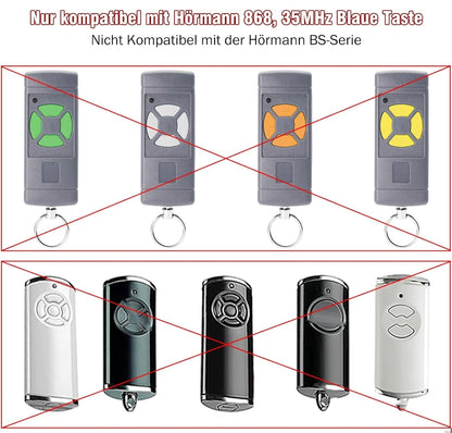2x daljinec za garažna vrata HÖRMANN – 868,35 MHz (modra tipka)