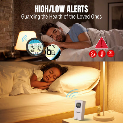 Raddy DT 7 brezžična vremenska postaja z zunanjim senzorjem in barvnim LCD zaslonom (6.6")