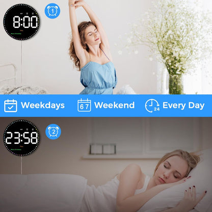 Moderna črna digitalna ura z barvnim prikazom (10-palčna)