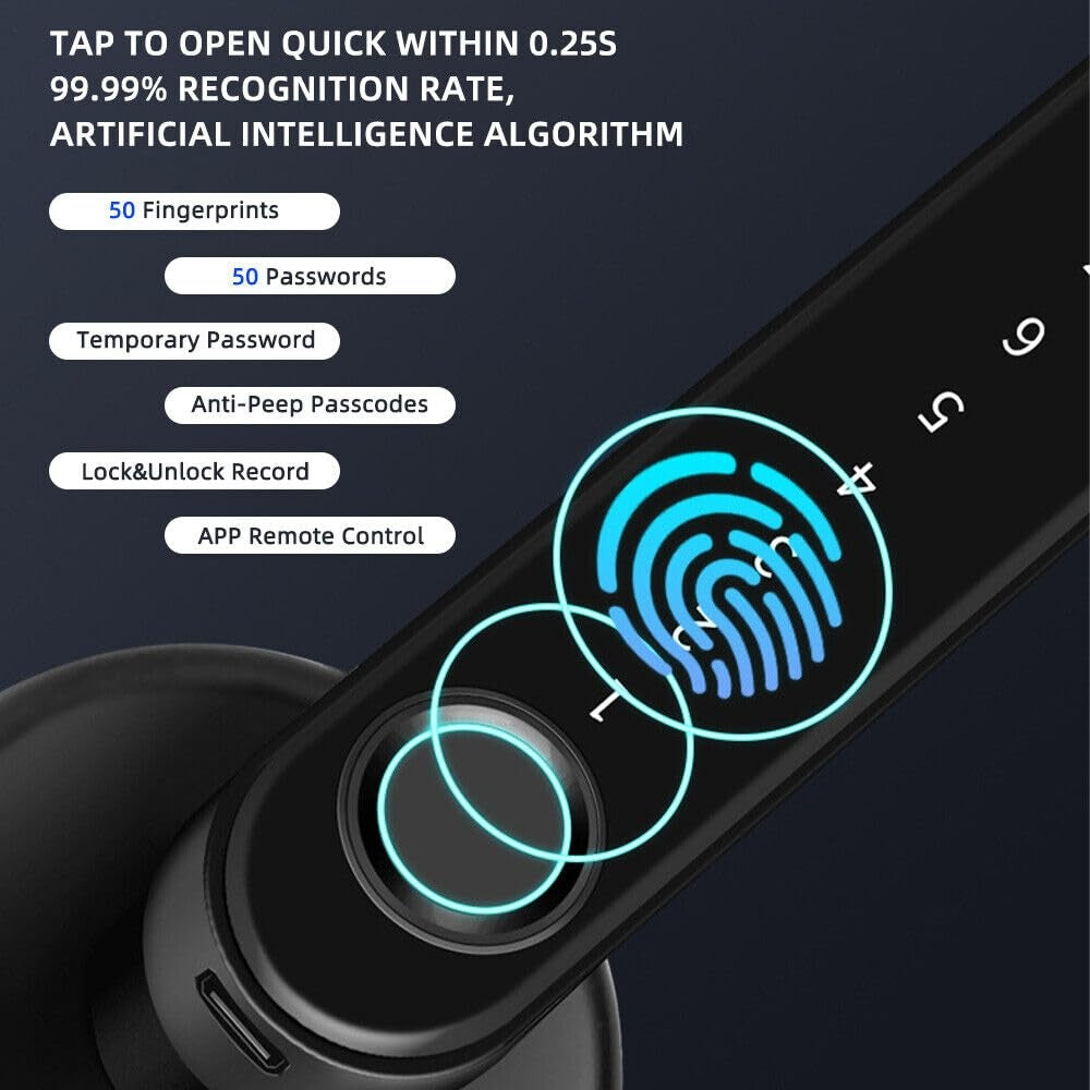 🔒Xenocam Smart-Türklingel mit Fingerabdruck + Passwort + App + Schlüssel