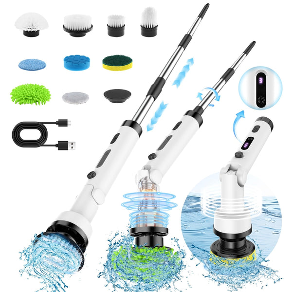 🧽 TEMOLA električna čistilna krtača z 9 nastavki - naklikaj.si