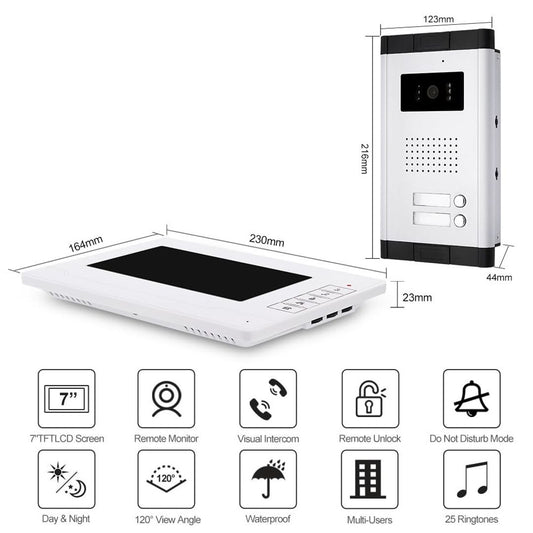 OBO HANDS video domofon z 17,8 cm (7-inčnim) zaslonom - 2 enoti
