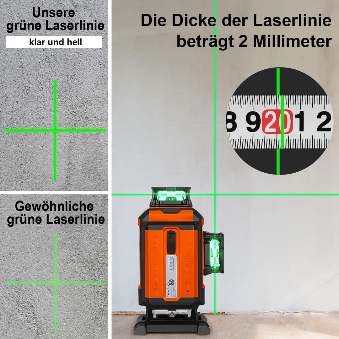 TAKAMINE PRO verzija, 4D gradbeni laser, 16 linij, 4×360°, Bluetooth+daljinec, 1 leto garancija