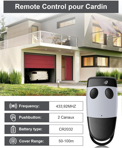 2x RUIZHI daljinec za garažna vrata CARDIN 433,92 MHz